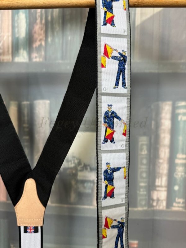 Pre-Loved Albert Thurston Jaquard Ribbon woven Braces/Suspenders. Various Colours. - Image 7