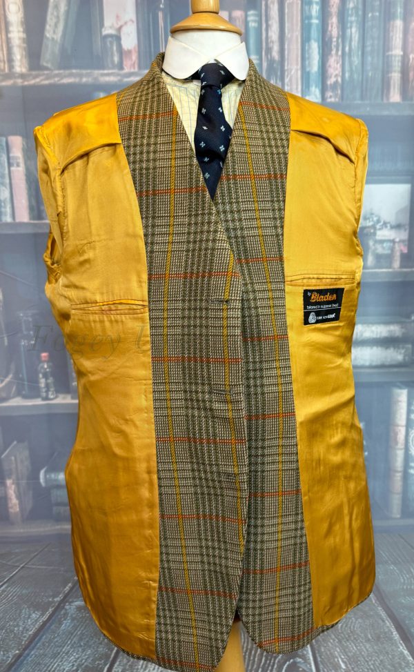 Vintage Bold Pattern Tweed Hacking Jacket by Bladen 42R /107cm Chest (TJA42) - Image 4