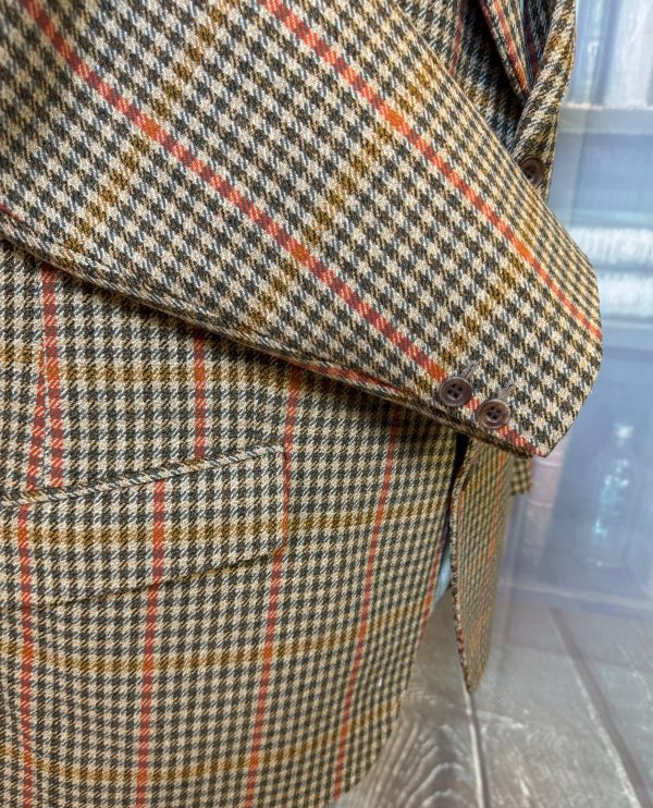 Vintage Bold Check Pattern Tweed Hacking Jacket by Bladen 42R /107cm Chest (NS42) - Image 5