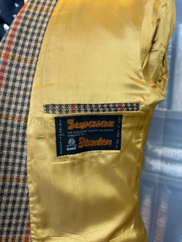 Vintage Bold Check Pattern Tweed Hacking Jacket by Bladen 42R /107cm Chest (NS42) - Image 9