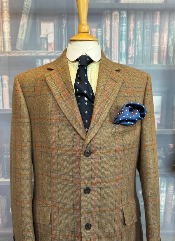 Wonderful Windowpane Tweed Hacking Jacket by Bladen 40R /102cm Chest (SVC40) - Image 8