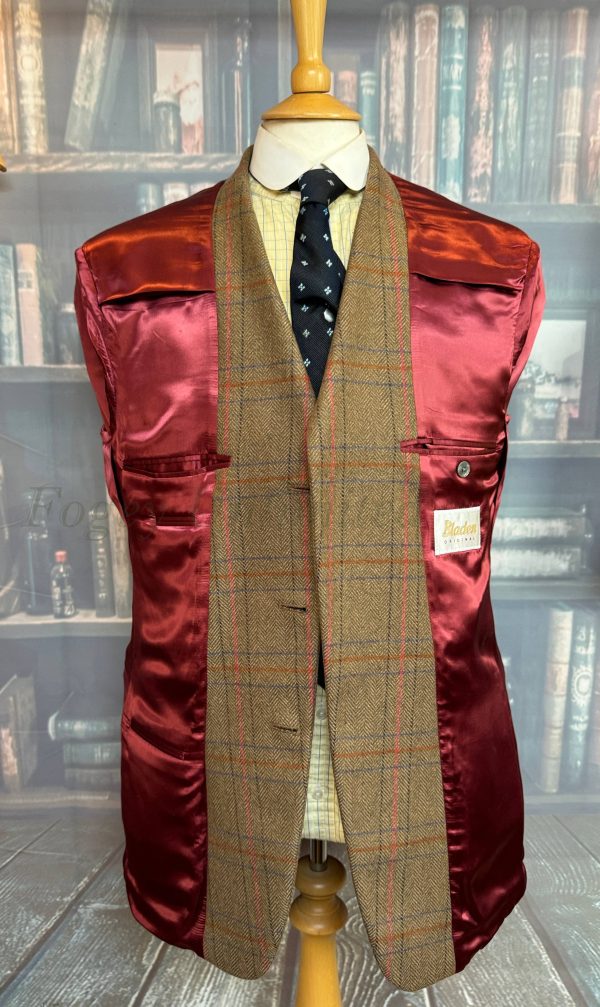 Wonderful Windowpane Tweed Hacking Jacket by Bladen 40R /102cm Chest (SVC40) - Image 5