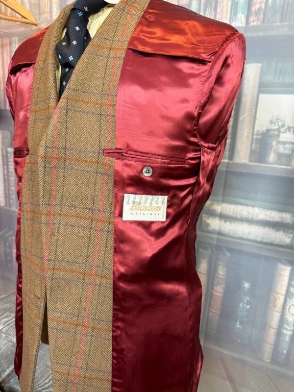 Wonderful Windowpane Tweed Hacking Jacket by Bladen 40R /102cm Chest (SVC40) - Image 4