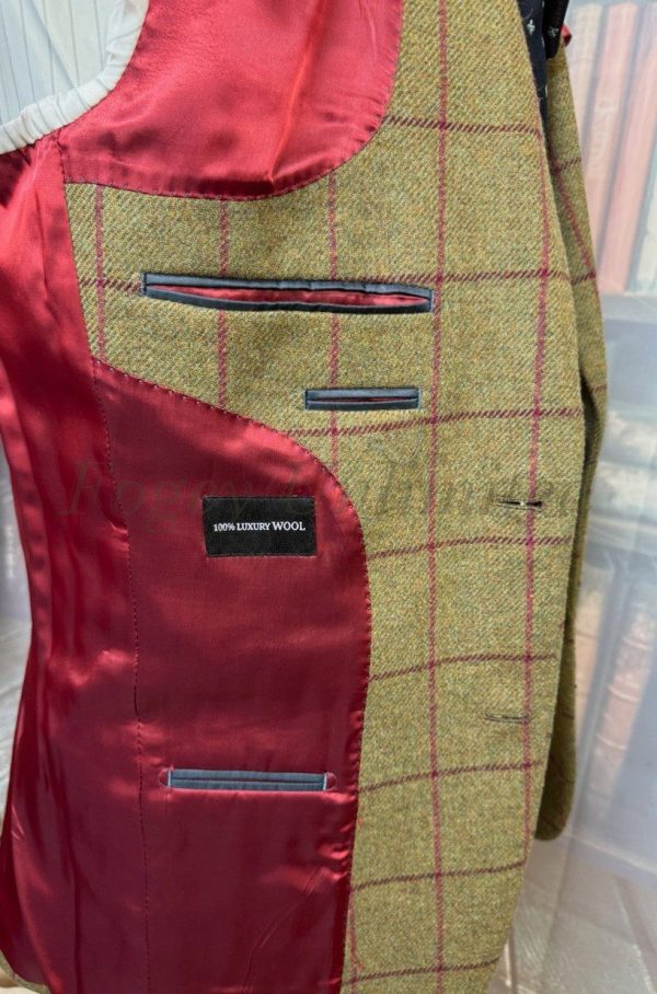 Wonderful Windowpane Tweed Hacking Jacket by Gurteen 38R /97cm Chest (GRT38P) - Image 8