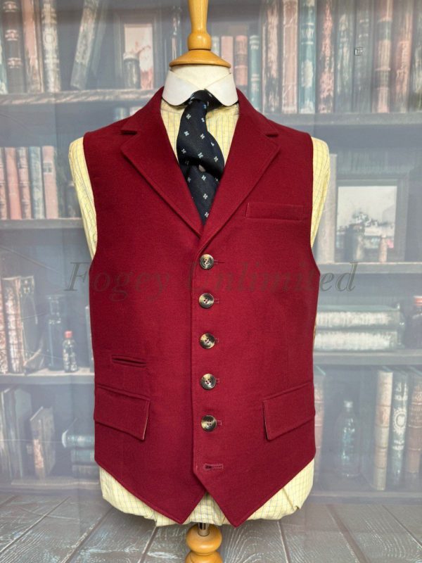 Traditional Wool Waistcoat/Vest with Lapels by Harvey Parker. Chest 42"/107cm (Ref: HPL42)