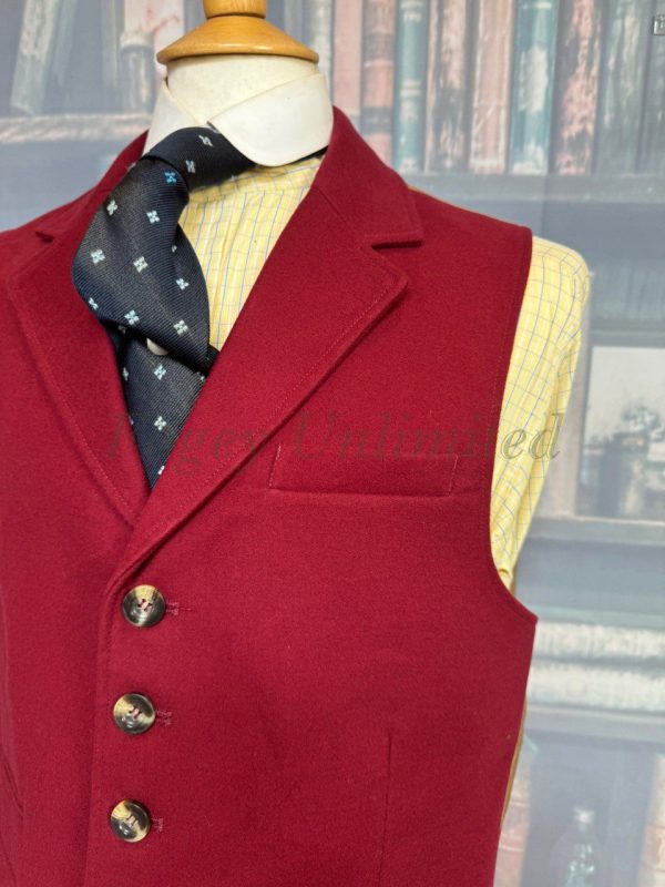 Traditional Wool Waistcoat/Vest with Lapels by Harvey Parker. Chest 42"/107cm (Ref: HPL42) - Image 5