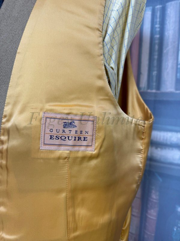 GURTEEN ESQUIRE Wool Doeskin Waistcoat/Vest. Fawn 46"/117cm Chest. (GTN46F) - Image 3