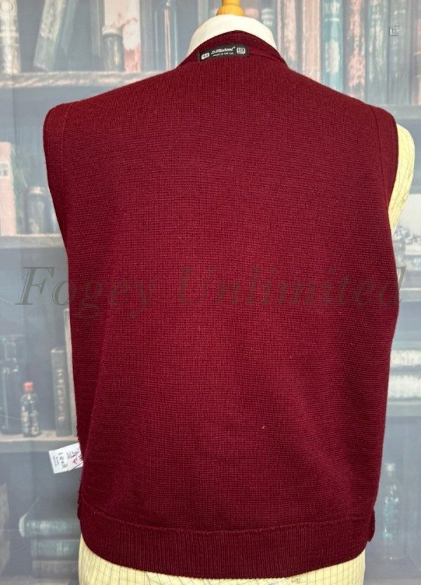 Vintage St Michael Burgundy Wool Button Front Waistcoat/Vest Chest 44"/112cm (SM44) - Image 5