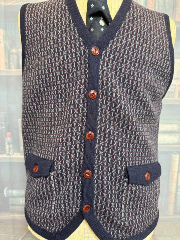 Vintage  Lands End Lambswool Button Front Waistcoat/Vest Chest 40"/102cm (LE40) - Image 3