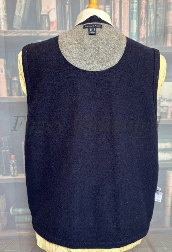 Vintage  Lands End Lambswool Button Front Waistcoat/Vest Chest 40"/102cm (LE40) - Image 5