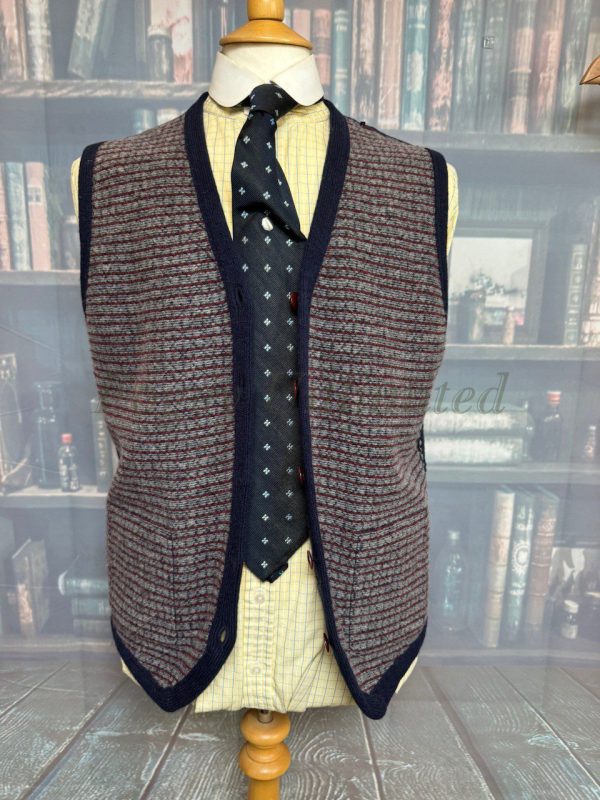Vintage  Lands End Lambswool Button Front Waistcoat/Vest Chest 40"/102cm (LE40) - Image 7