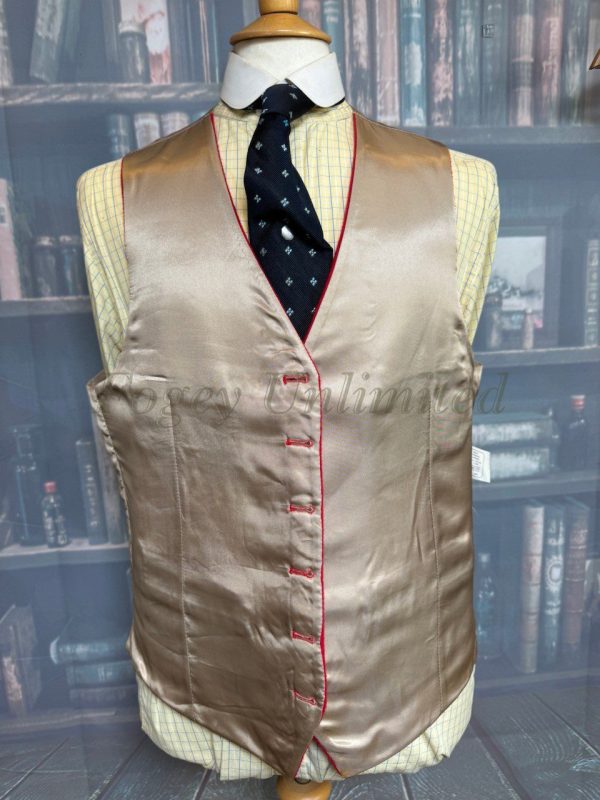 Vintage Poppy Red Doeskin Waistcoat/Vest 44"/112cm Chest (Ref: FRS44) - Image 2