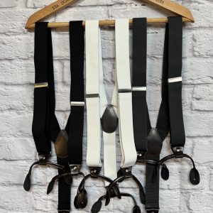 Traditional style Button on Braces/Suspenders with Button ends/Runners. Elastic 35mm
