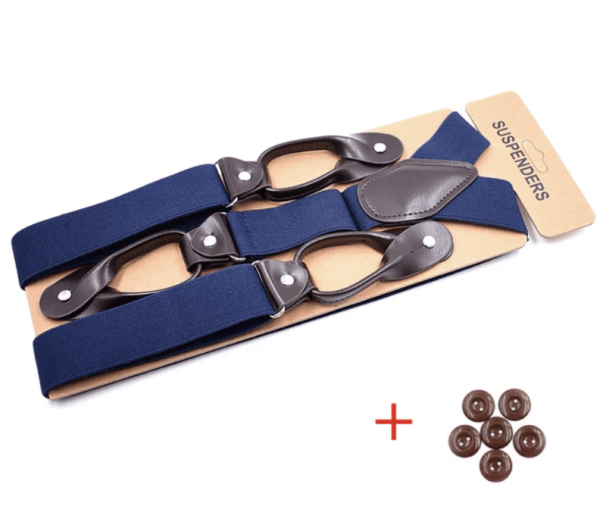 Traditional style Button on Braces/Suspenders with Button ends/Runners. Elastic 35mm - Image 3