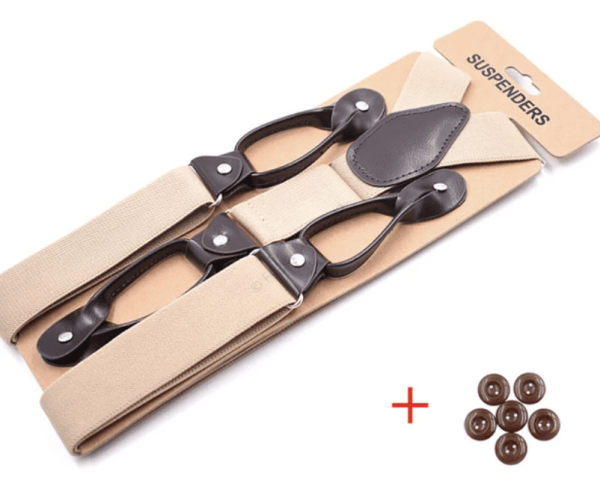 Traditional style Button on Braces/Suspenders with Button ends/Runners. Elastic 35mm - Image 2