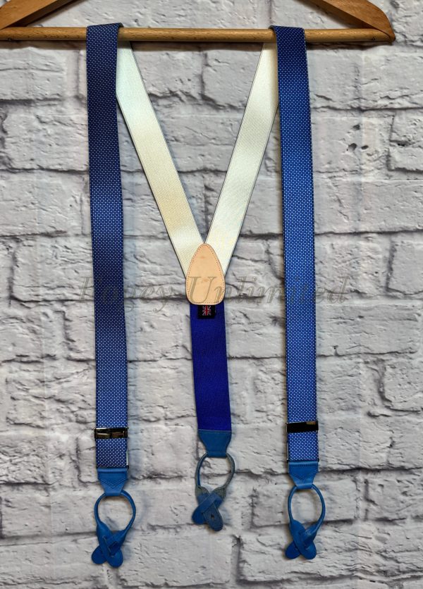 Unique and rare Albert Thurston Braces (Suspenders) Not standard production items (BlueWht)