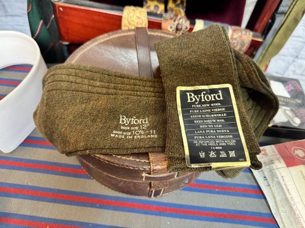 Wonderful Vintage Byford Long Socks Wool Size 10-11. Lovat Green - Image 3
