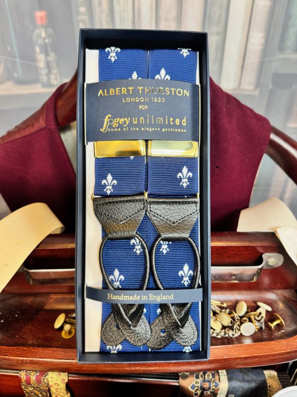 Albert Thurston Barathea Braces/Suspenders. Fleur-de-Lys Pattern in 5 colours - Image 5