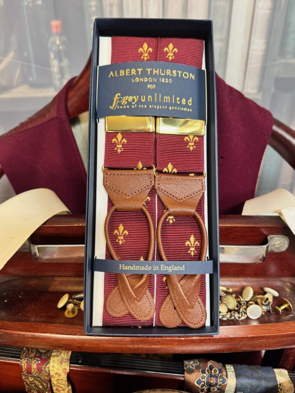 Albert Thurston Barathea Braces/Suspenders. Fleur-de-Lys Pattern in 5 colours - Image 2