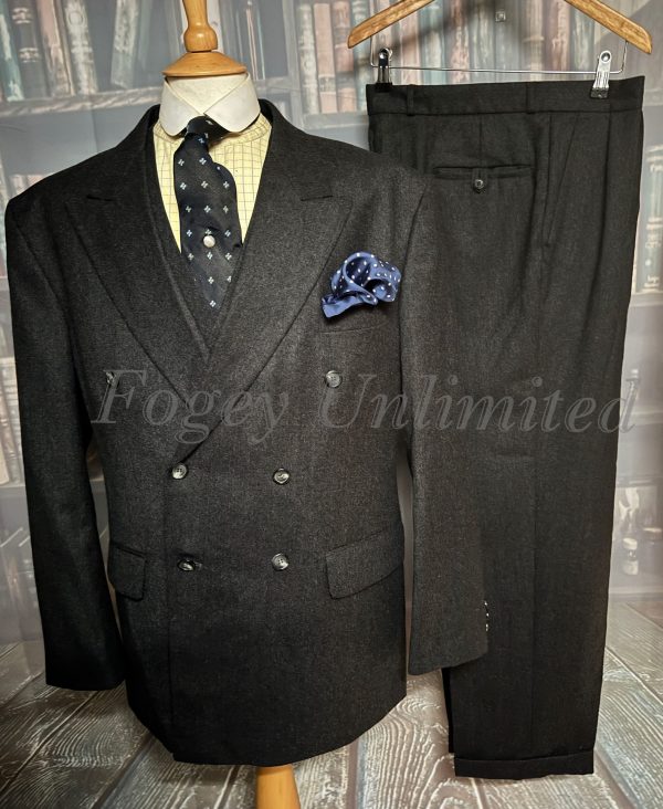 Vintage Saxon Hawk Double Breasted 3 Piece Suit 44C/36W/31L (Ref: PKMSX) - Image 8