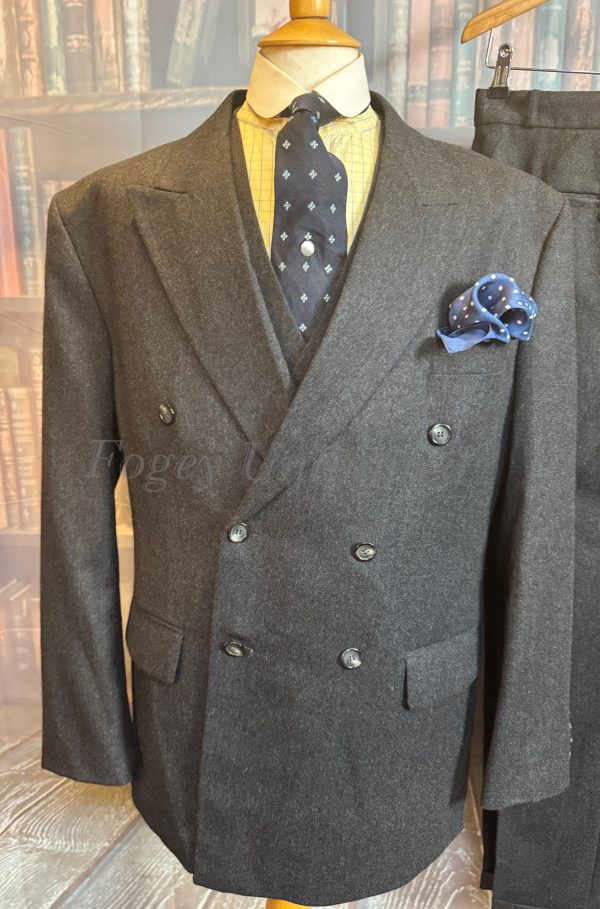 Vintage Saxon Hawk Double Breasted 3 Piece Suit 44C/36W/31L (Ref: PKMSX) - Image 7