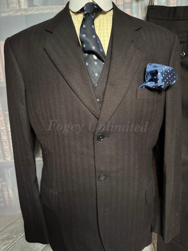 Vintage Steve Starr 1993 Bespoke Black 3 Piece Suit 40C/32W/31L (Ref: PKMSTR) - Image 16