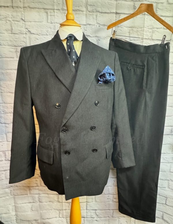 Vintage Dunn & Co. Formal Double Breasted 3 Piece Suit 40C/32W/32L (Ref: PKMDB)