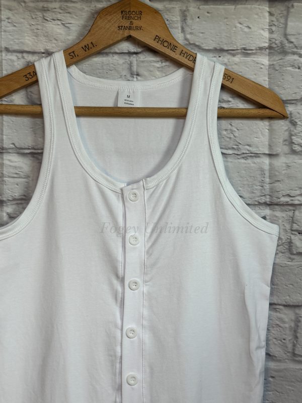 Vintage Style Athletic "Summer" Union Suit. Lightweight Cotton in White or Grey - Image 8