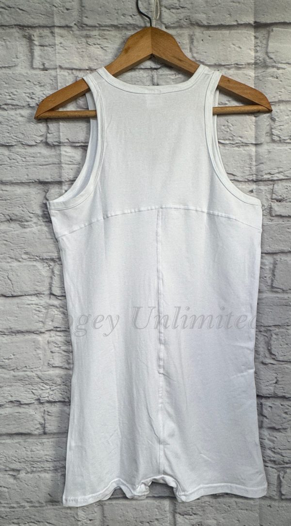 Vintage Style Athletic "Summer" Union Suit. Lightweight Cotton in White or Grey - Image 10