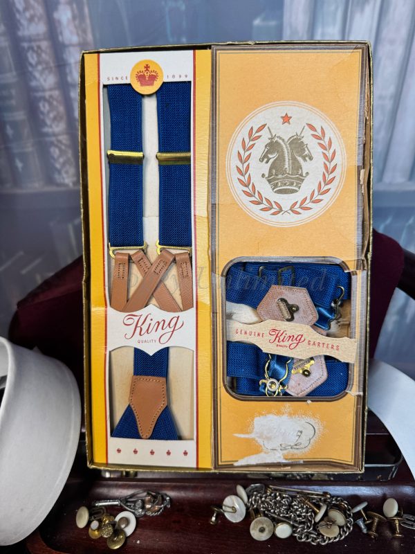 Vintage Gentleman's Accessory Set. Braces and matching Sock Suspenders. Ultra rare.