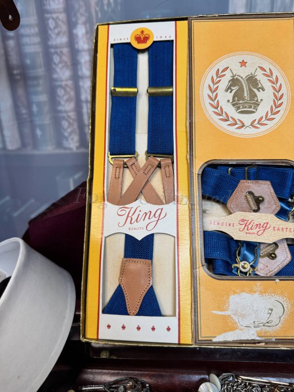 Vintage Gentleman's Accessory Set. Braces and matching Sock Suspenders. Ultra rare. - Image 2