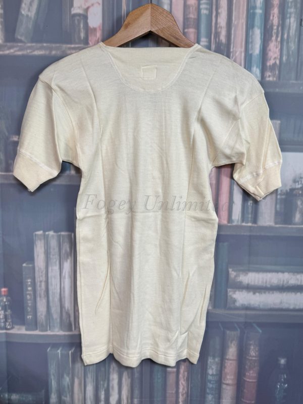 Vintage Button Front Undershirt SHORT Sleeve Combed Cotton by Consort. Size Large 38-40" Chest (Ref:CSTM) - Image 4