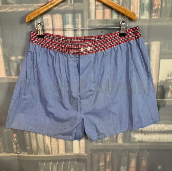 Traditional Cut Austin Reed Boxer Shorts NEW Old store stock Medium Waist 34-36" Blue Gingham - Image 4