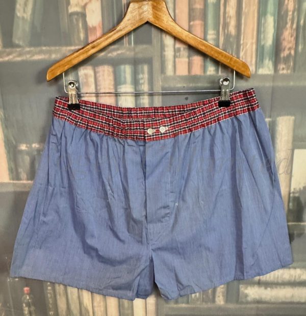Traditional Cut Austin Reed Boxer Shorts NEW Old store stock Medium Waist 34-36" Blue Gingham