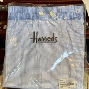 Traditional Cut Harrods Boxer Shorts NEW Old store stock Medium Waist 34-36" Blue Gingham