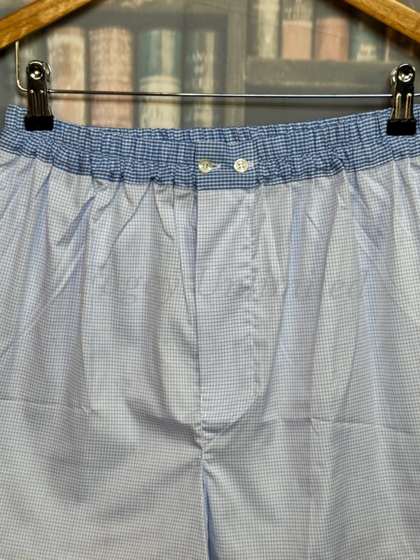 Traditional Cut Harrods Boxer Shorts NEW Old store stock Medium Waist 34-36" Blue Gingham - Image 4