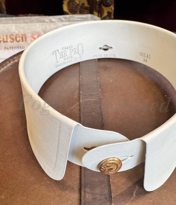 Brand New Old Store stock Celluloid Stiff Detachable Collar. Style Ideal by Peo. Size 14" - Image 8