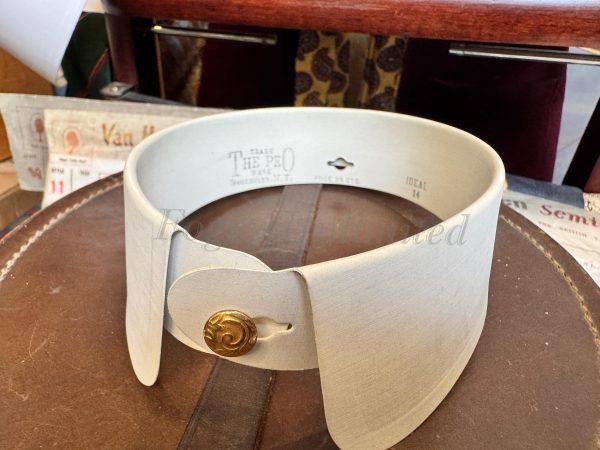 Brand New Old Store stock Celluloid Stiff Detachable Collar. Style Ideal by Peo. Size 14" - Image 7