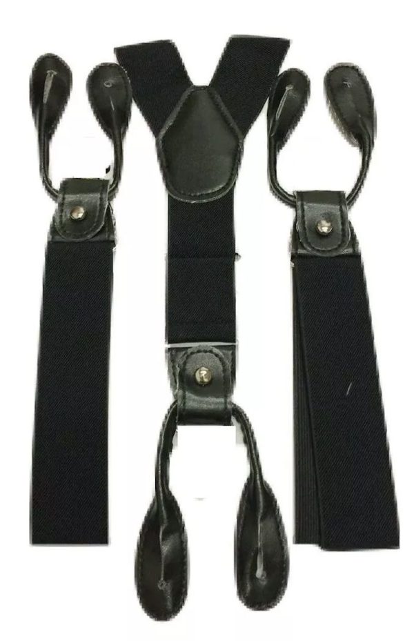 Traditional style Button or Clip on Combination Braces Suspenders. Elastic - Image 6