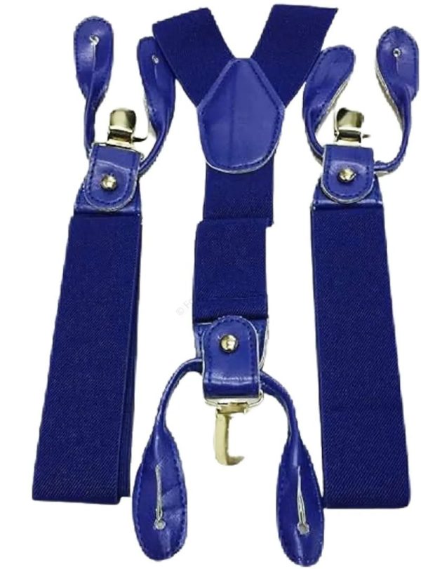 Traditional style Button or Clip on Combination Braces Suspenders. Elastic - Image 10