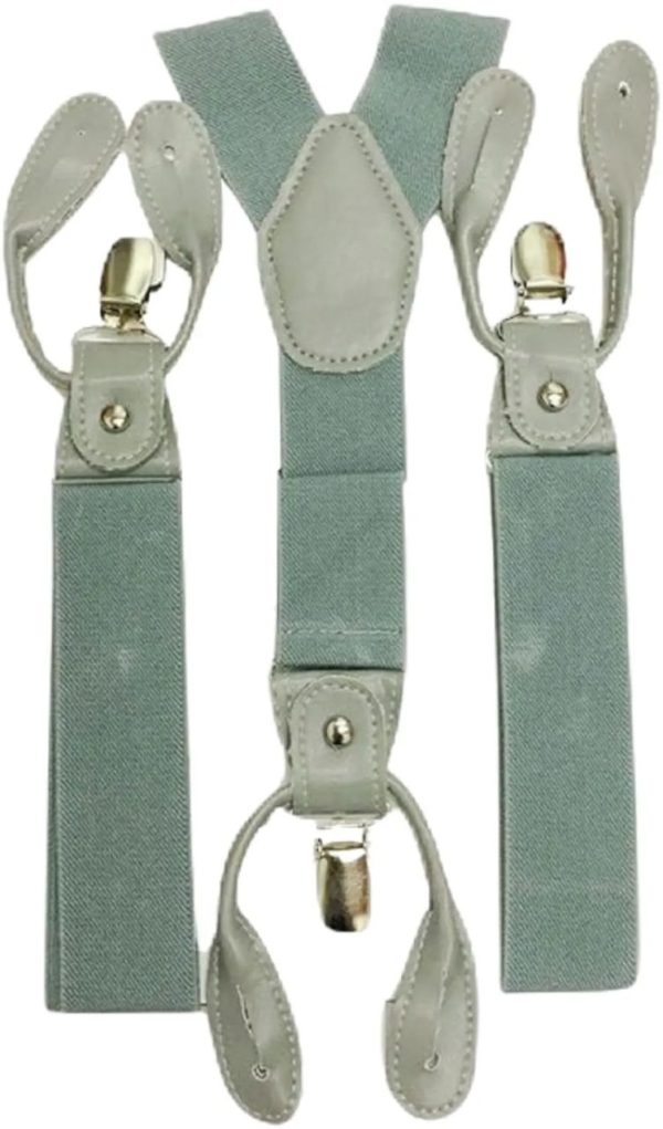 Traditional style Button or Clip on Combination Braces Suspenders. Elastic - Image 5