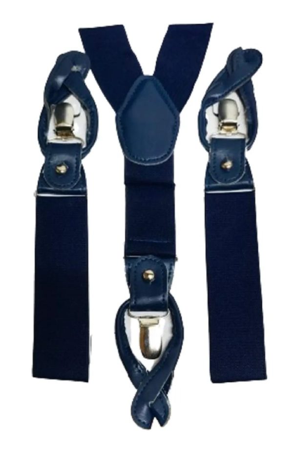 Traditional style Button or Clip on Combination Braces Suspenders. Elastic - Image 4