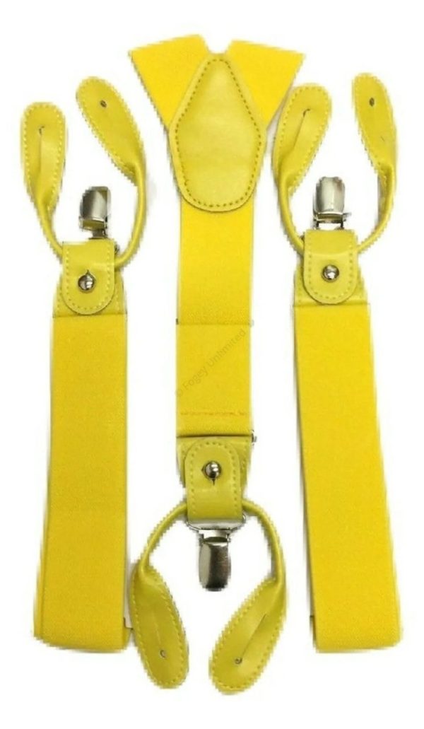 Traditional style Button or Clip on Combination Braces Suspenders. Elastic - Image 2