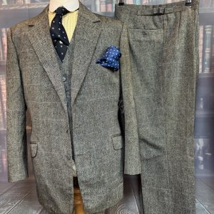 Vintage 1978 Welsh & Jeffries Savile Row 3 Piece POW Check Suit 40C/32W/32L (PKWJ40)