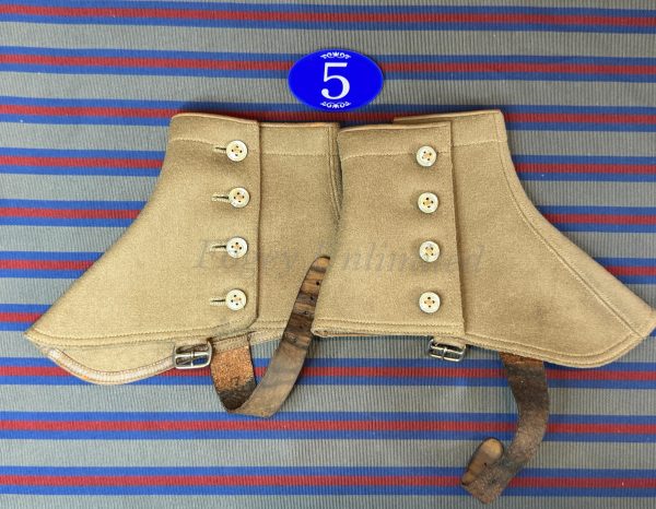 Vintage Gentleman's Felt Spatterdashes (Spats) Size 7 . (Ref:RH5)
