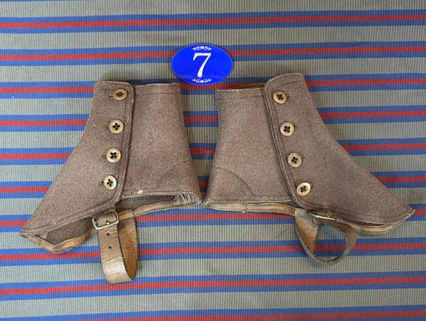 Vintage Gentleman's Felt Spatterdashes (Spats) Size Small . (Ref:RH7)