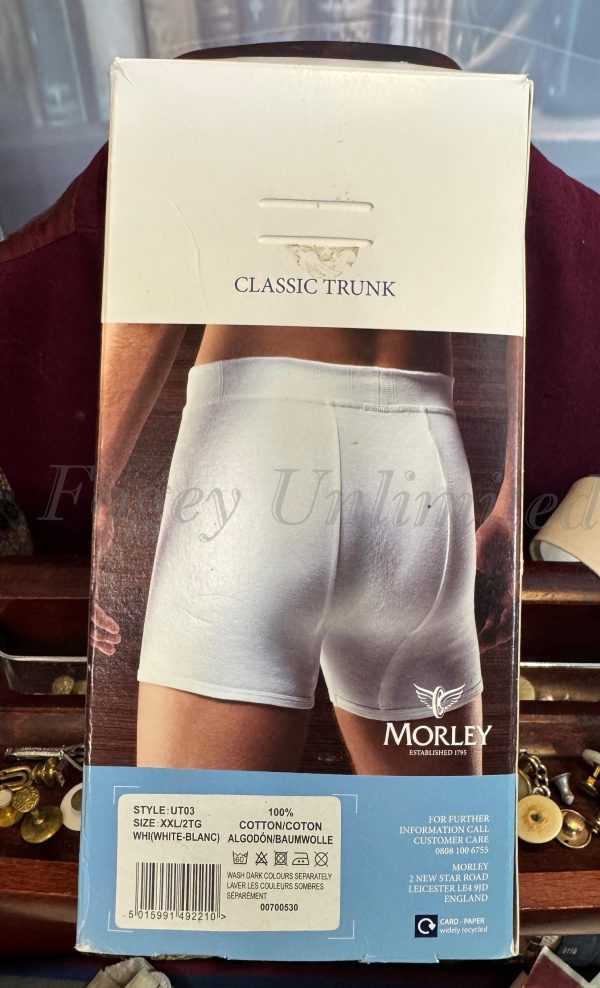 Vintage Old Store Stock Combed Cotton Trunks Underpants. Waist: 40-42"" By Morley - Image 3
