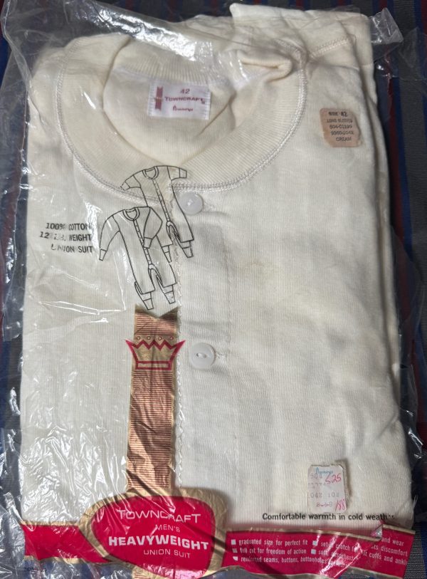 Vintage NOS Heavyweight Towncraft Union Suit. Cotton. Large: 42" Chest - Image 3