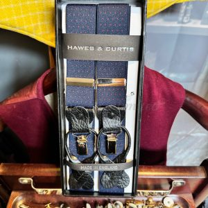 Formal Albert Thurston Braces (Suspenders) Combination Braces Navy Red pindot