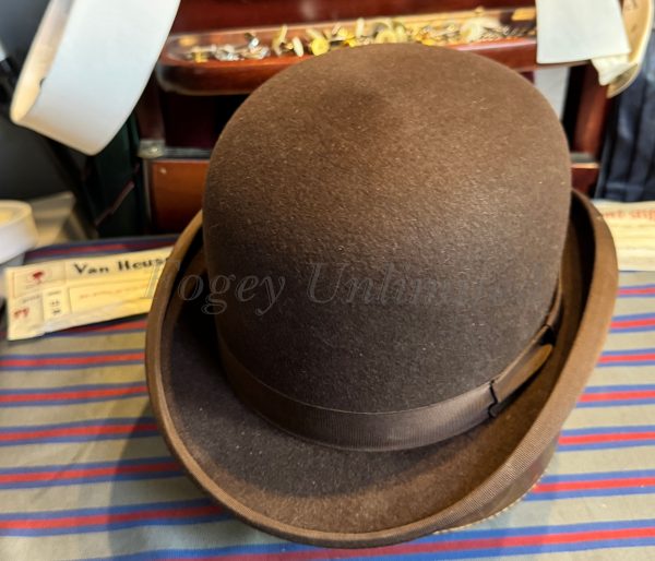 Vintage BROWN Dunn & Co Bowler Hat Size 7" Immaculate (DB7) - Image 3